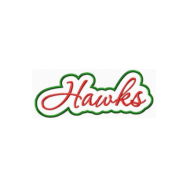 Hawks Applique Script Satin Snap Shot