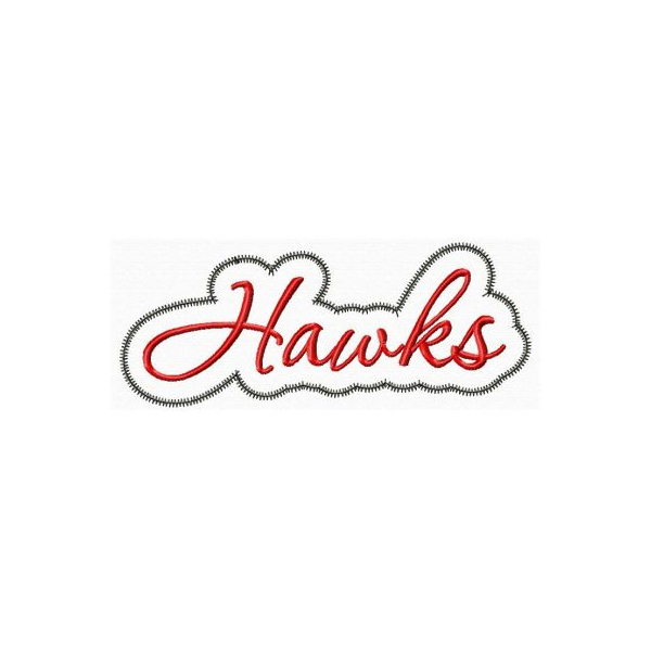 Hawks Applique Script Zig Zag Snap Shot