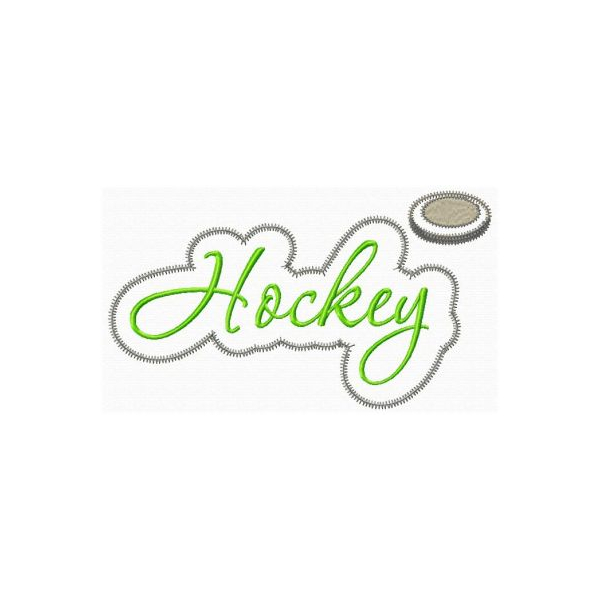Hockey Applique Script Zig Zag Snap Shot