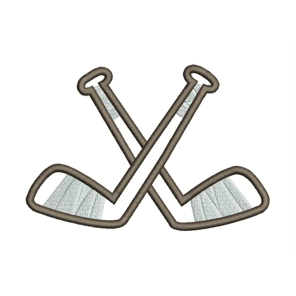 Hockey Sticks Applique Snap Shot