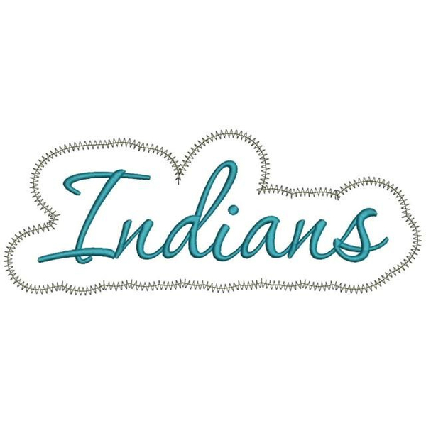 Indians Applique Script Zig Zag Snap Shot