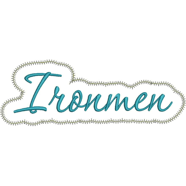 Ironmen Applique Script Zig Zag Snap Shot