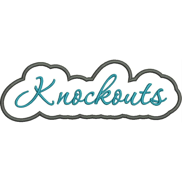 Knockouts Applique Script Satin Snap Shot