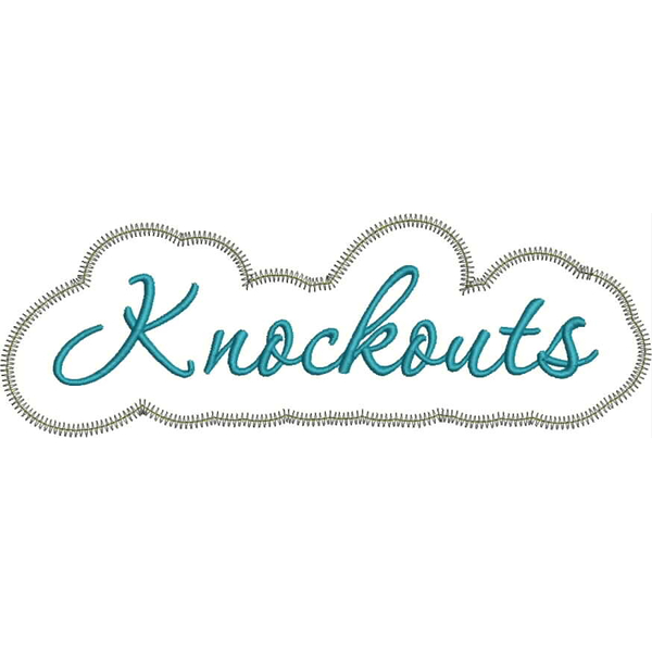 Knockouts Applique Script Zig Zag Snap Shot