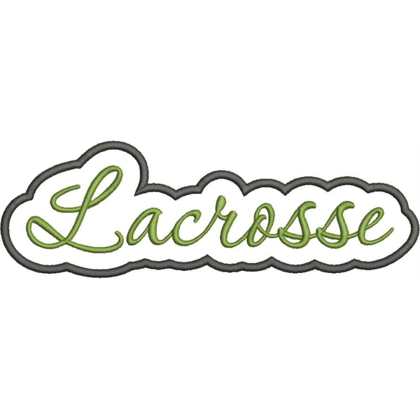 Lacrosse Applique Script Satin Snap Shot