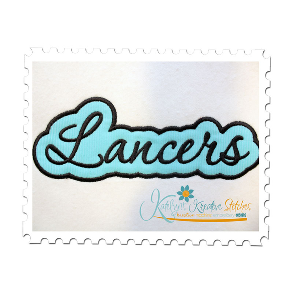 Lancers Applique Script Satin