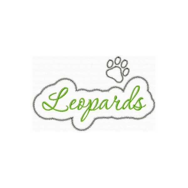 Leopards Applique Script Zig Zag Snap Shot