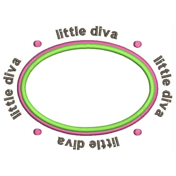 Little Diva Applique Oval Snap Shot