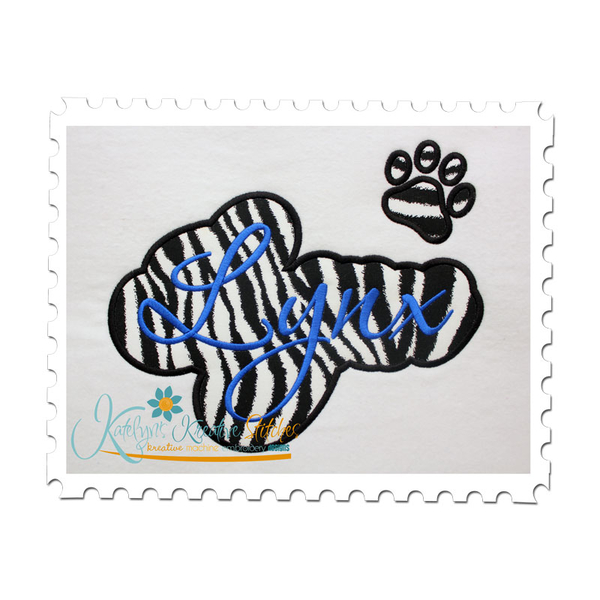 Lynx Applique Script Satin