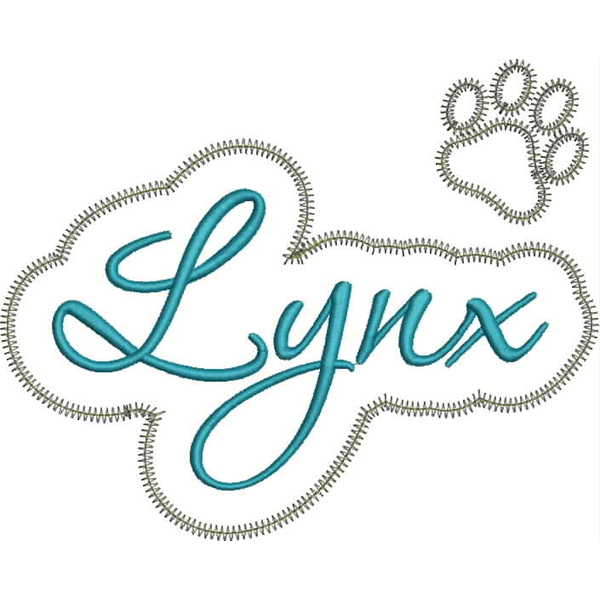 Lynx Applique Script Zig Zag Snap Shot