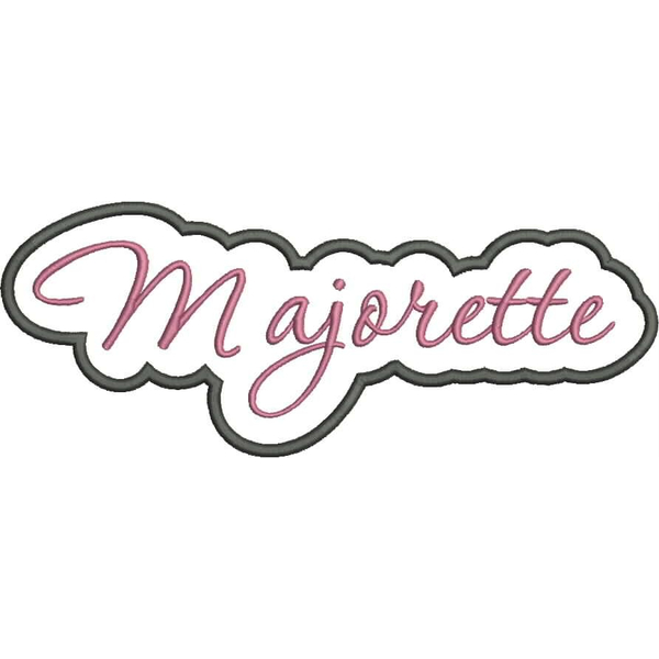 Majorette Applique Script Satin Snap Shot