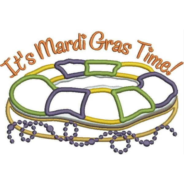 Mardi Gras King Cake Applique Snap Shot