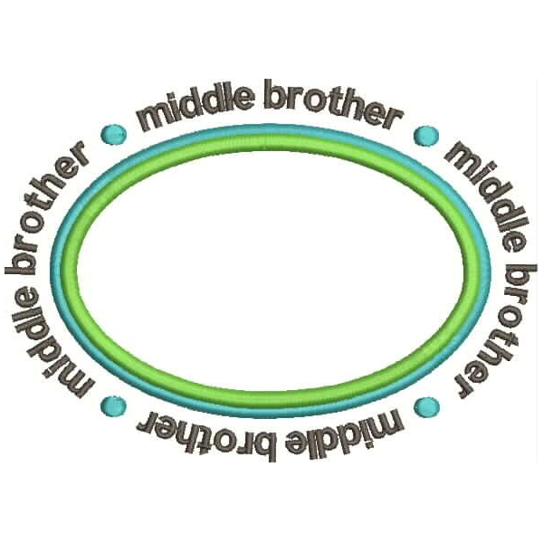 Middle Brother Oval Applique Snap Shot