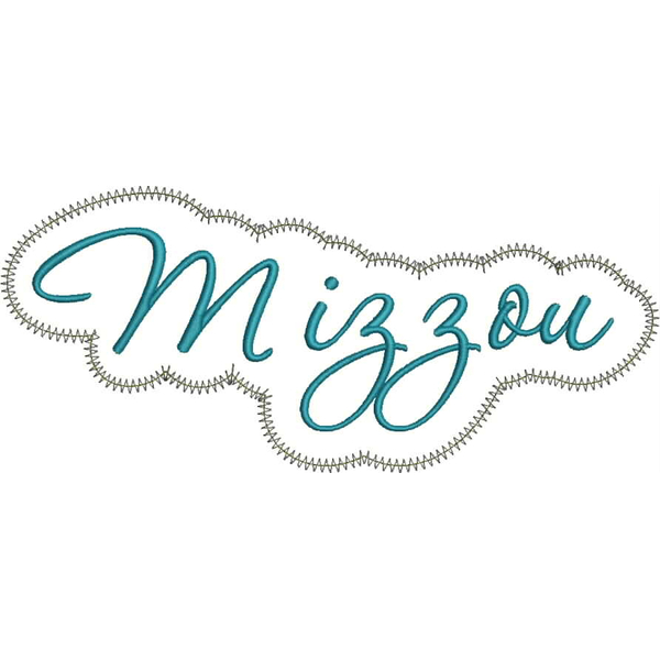 Mizzou Applique Script Zig Zag Snap Shot
