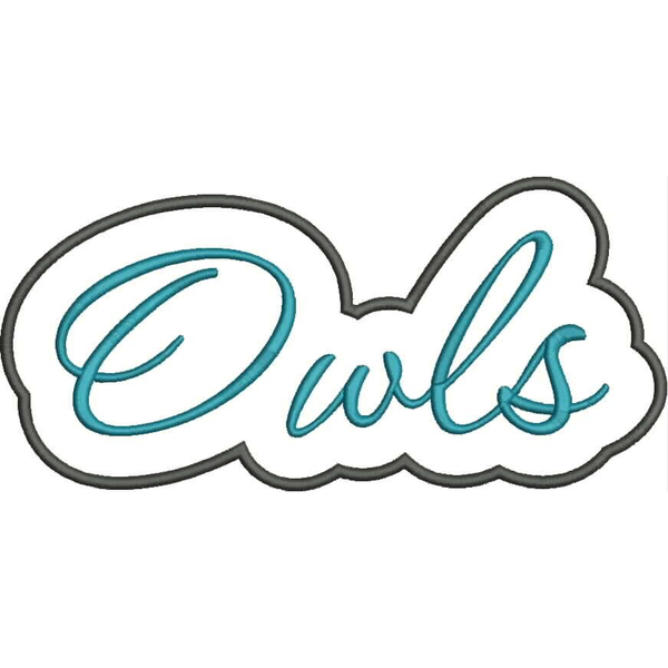 Owls Applique Script Satin Snap Shot