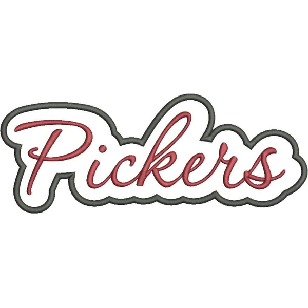 Pickers Applique Script Satin Snap Shot