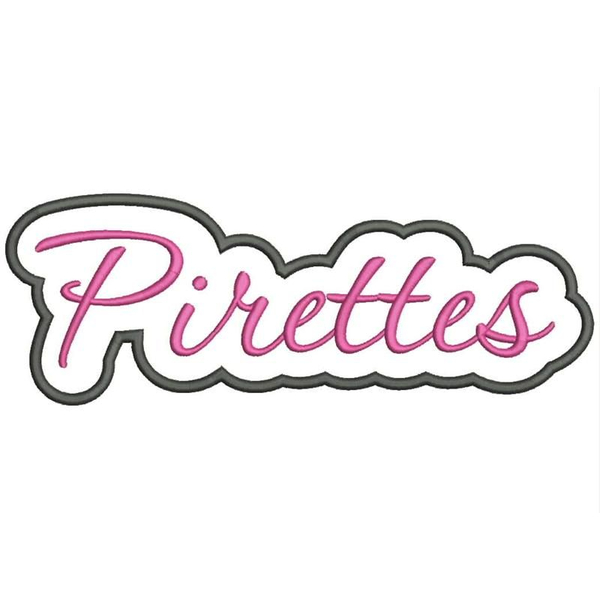 Pirettes Applique Script Satin Snap Shot