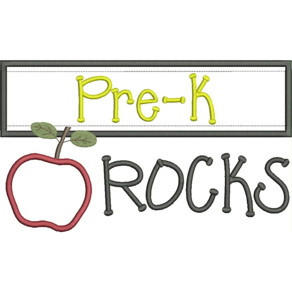 Pre K Rocks Chalkboard Applique Snap Shot