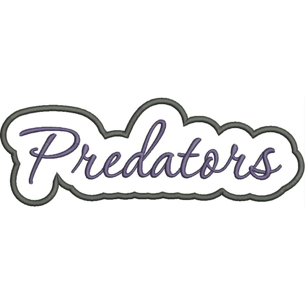 Predators Applique Script Satin Snap Shot