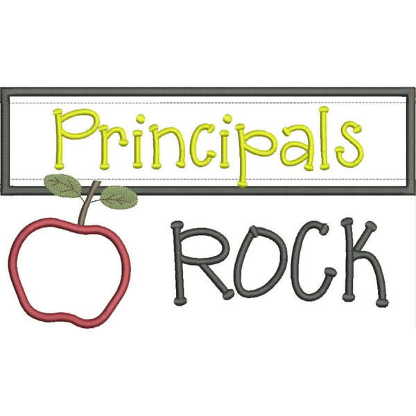 Principals Rock Chalkboard Applique Snap Shot