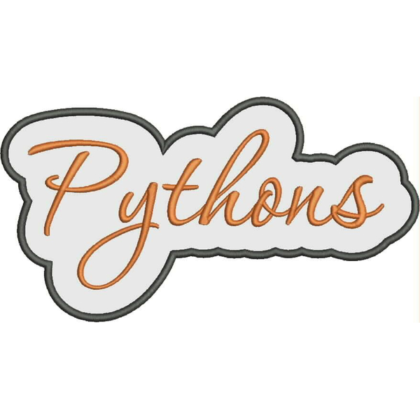 Pythons Applique Script Satin Snap Shot