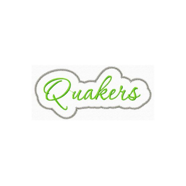 Quakers Applique Script Zig Zag Snap Shot