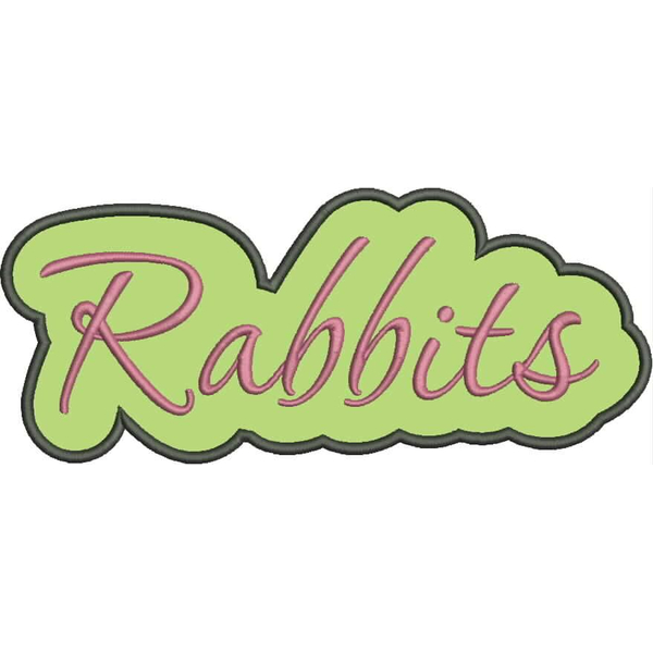 Rabbit Applique Script Satin Snap Shot