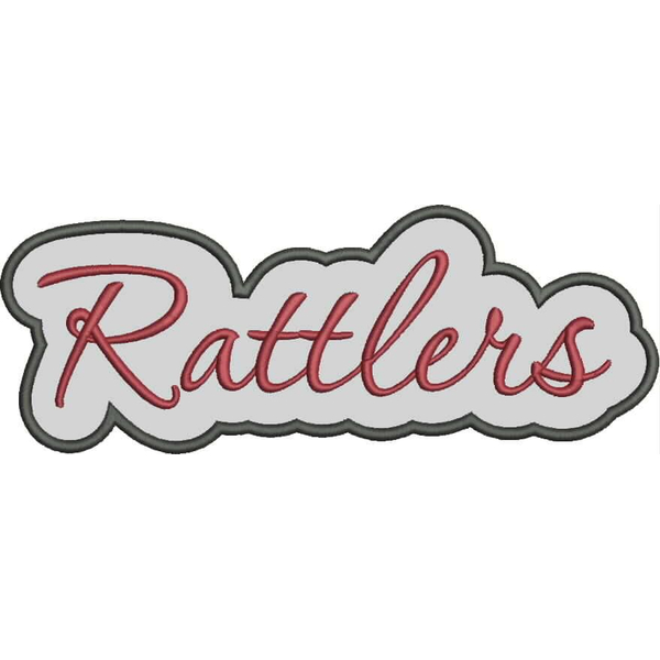 Rattlers Applique Script Satin Snap Shot