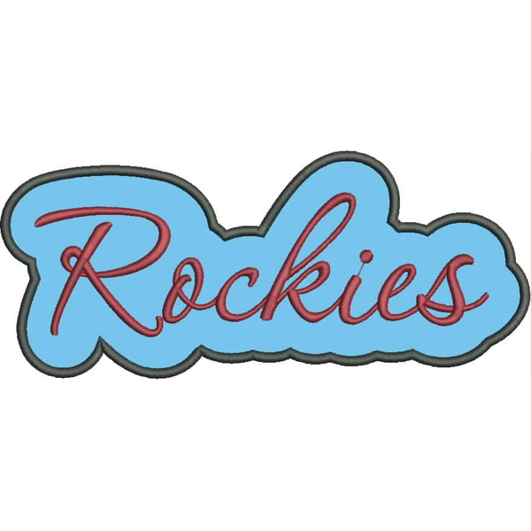 Rockies Applique Script Satin Snap Shot