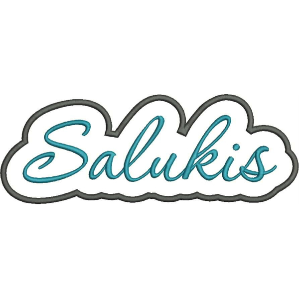 Salukis Applique Script Satin Snap Shot