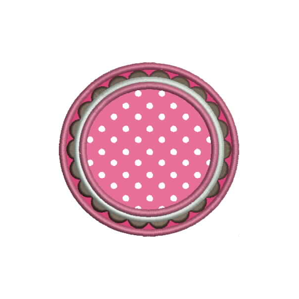 Scalloped Burst Circle Frame Applique Snap Shot