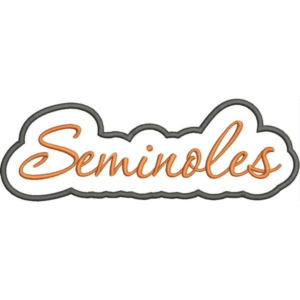 Seminoles Applique Script Satin Snap Shot