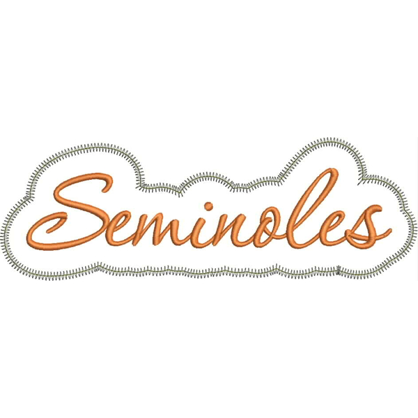 Seminoles Applique Script Zig Zag Snap Shot