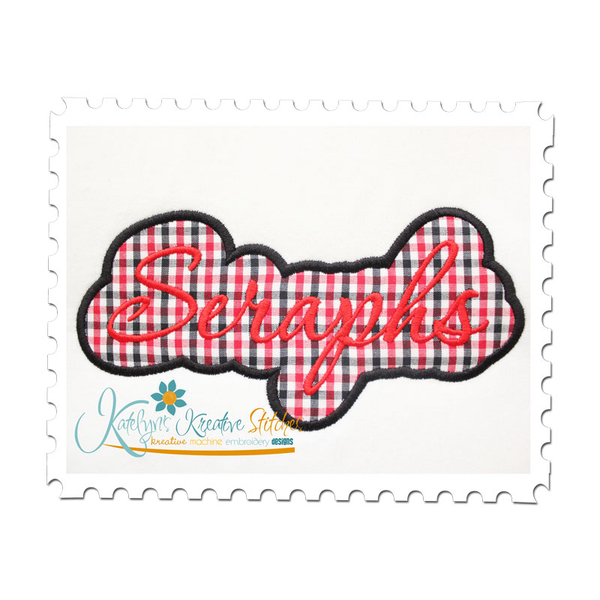 Seraphs Applique Script Satin