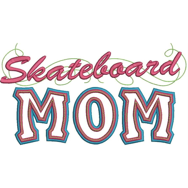 Skateboard Mom Applique with a Twist