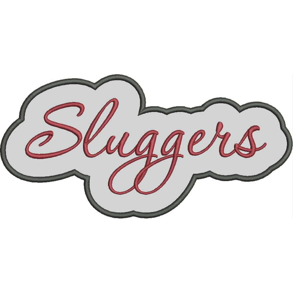 Sluggers Applique Script Satin Snap Shot
