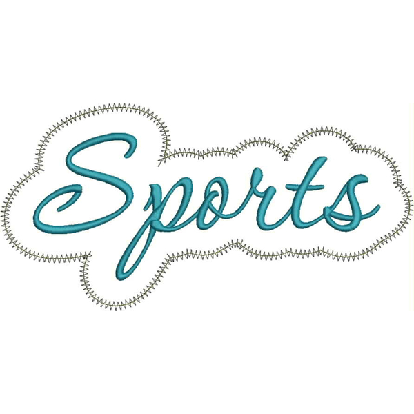 Sports Applique Script Zig Zag Snap Shot