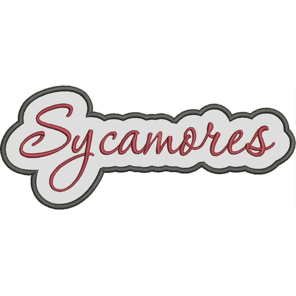 Sycamores Applique Script Satin Snap Shot
