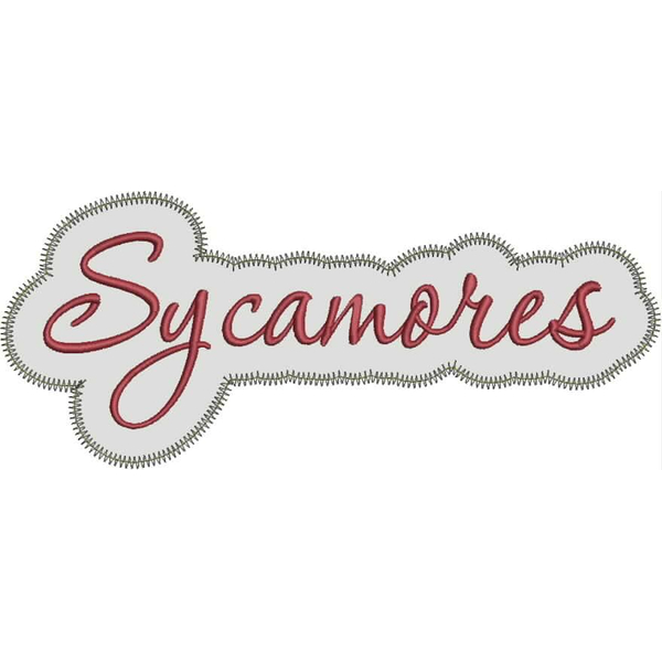 Sycamores Applique Script Zig Zag Snap Shot
