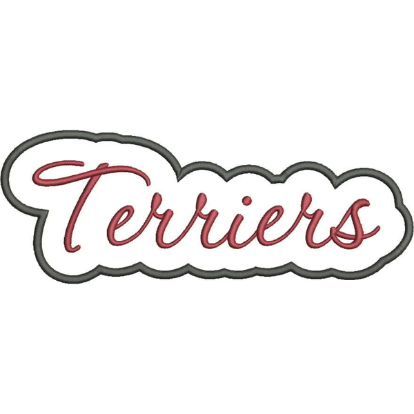 Terriers Applique Script Satin Snap Shot