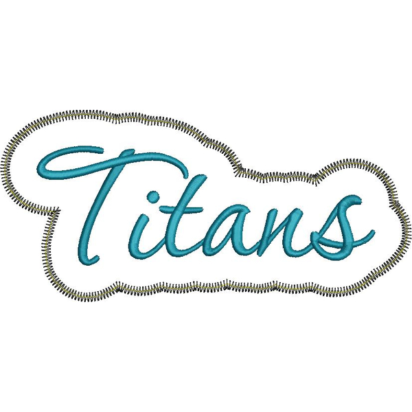 Titans Applique Script Zig Zag Snap Shot