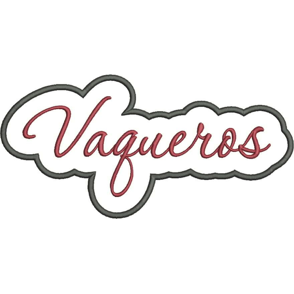 Vaqueros Applique Script Satin Snap Shot