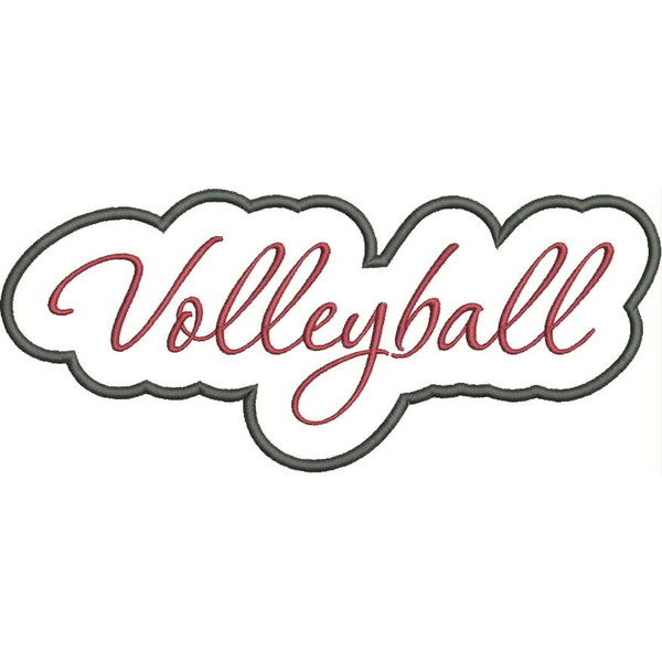 Volleyball Applique Script Satin Snap Shot