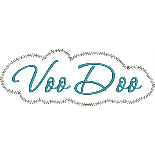 Voo Doo Applique Script Zig Zag Snap Shot