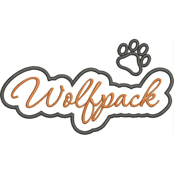 Wolfpack Applique Script Satin Snap Shot