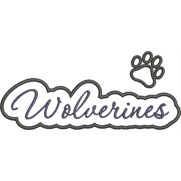 Wolverines Applique Script Satin Snap Shot