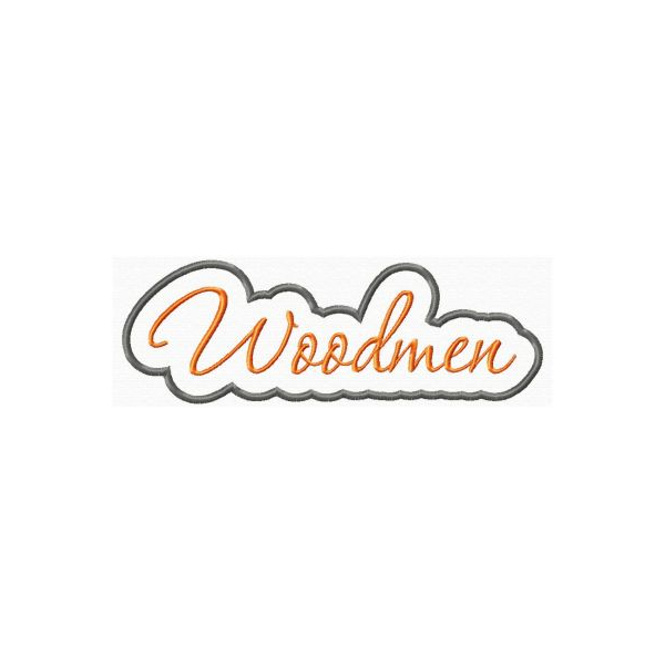 Woodmen Applique Script Satin Snap Shot