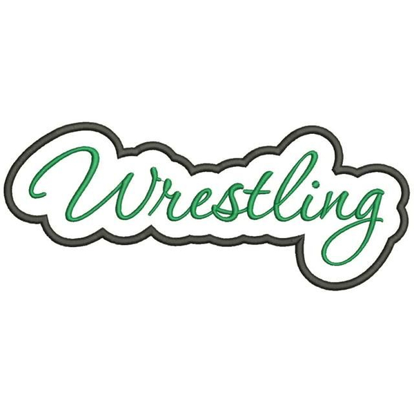 Wrestling Applique Script Satin Snap Shot
