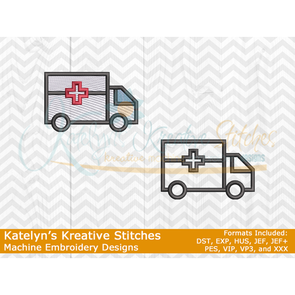 Ambulance Icon Embroidery