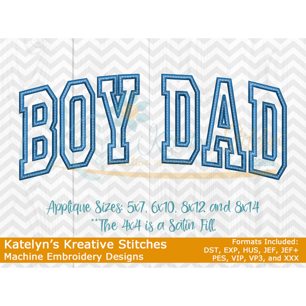 Boy Dad Arched Embroidery
